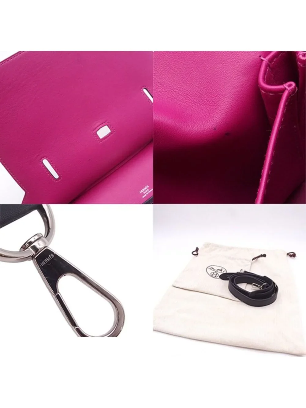 Hermes Gipsiere 28 Bicolor Blue Nuit Rose Purple Silver Swift Shoulder Bag